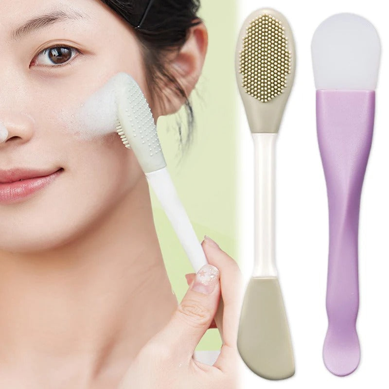 Double Head Soft Silicone Facial Mask Brush