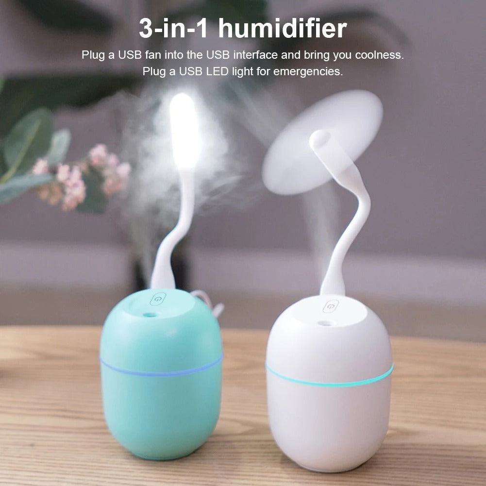 Portable USB Air Humidifier Essential Oil Diffuser with LED Lamp Romantic Light