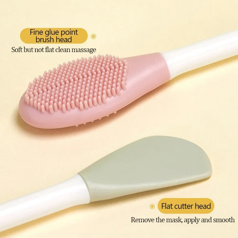 Double Head Soft Silicone Facial Mask Brush