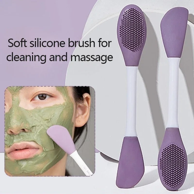 Double Head Soft Silicone Facial Mask Brush