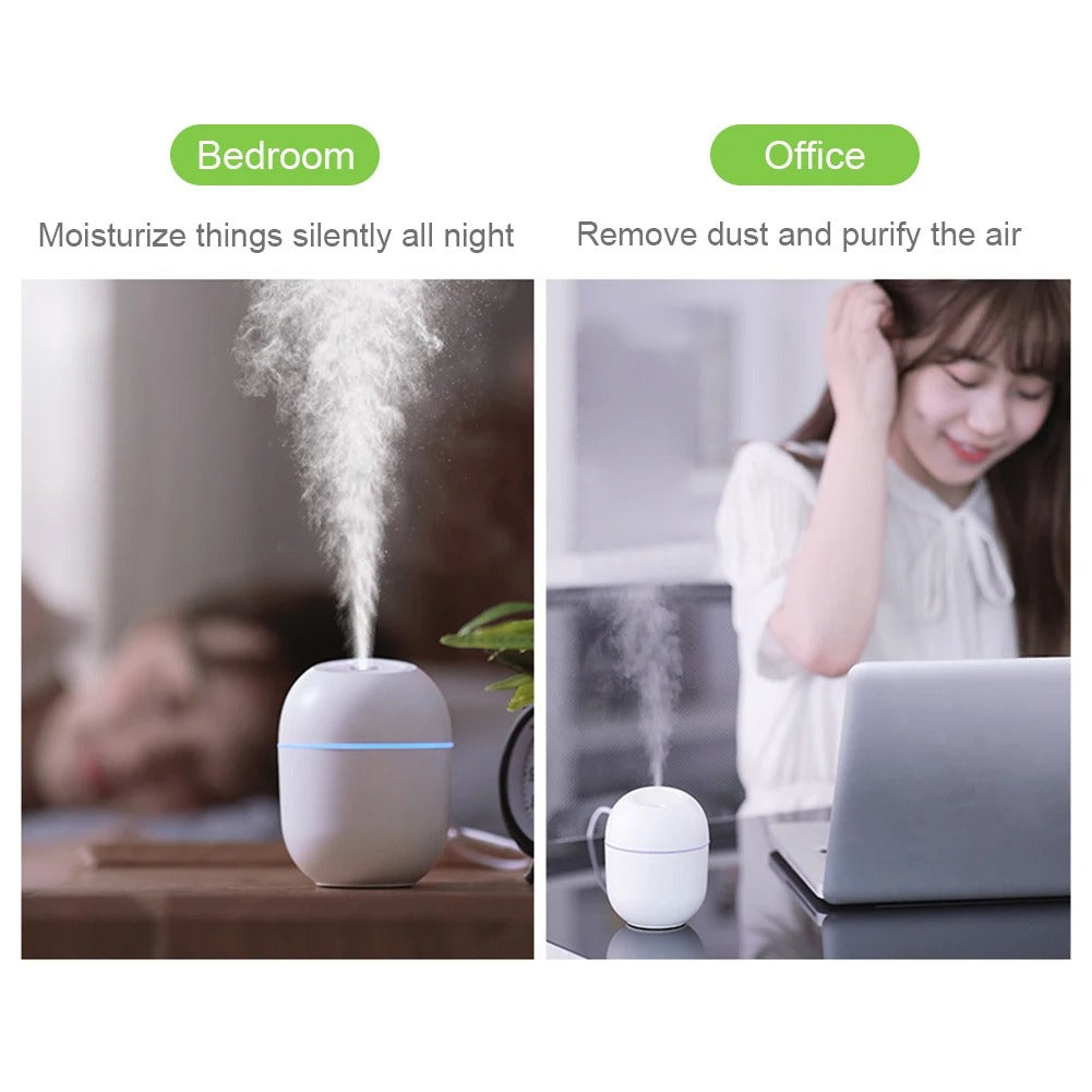 Portable USB Air Humidifier Essential Oil Diffuser with LED Lamp Romantic Light