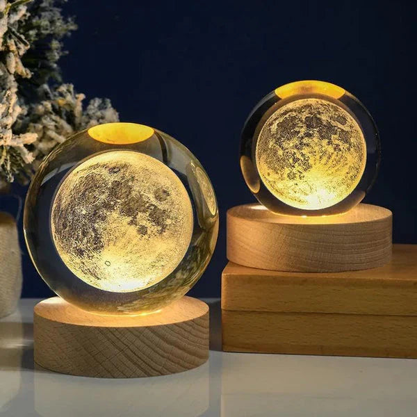 3D GALAXY & MOON CRYSTAL BALL