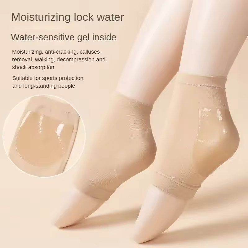 Heel Moisturizing Socks, Softens and Prevents Cracked Heels, Exfoliating Heel Protectors