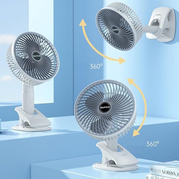Rechargeable Desk Fan With Sturdy Clamp