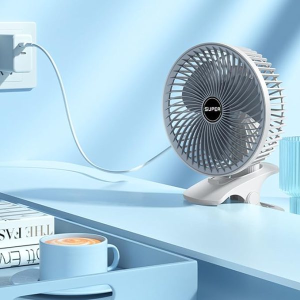 Rechargeable Desk Fan With Sturdy Clamp