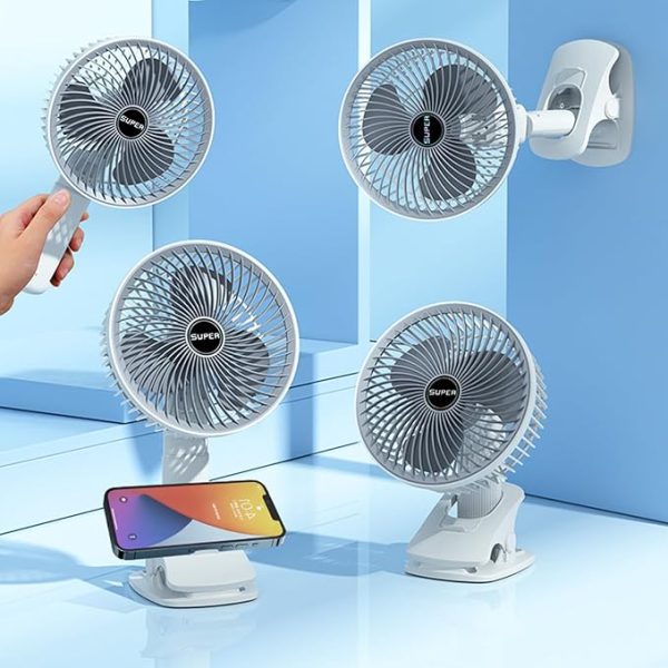 Rechargeable Desk Fan With Sturdy Clamp
