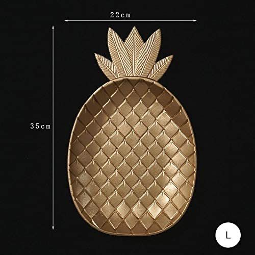 Wooden Gold Pineapple Shape Snack Fruit Tray Bowl Home Decor