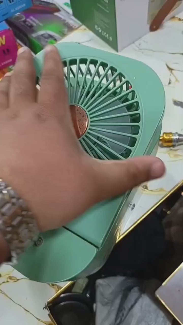 Mini Fan with Cool Mist, Portable Air Cooler, USB Table Fan,