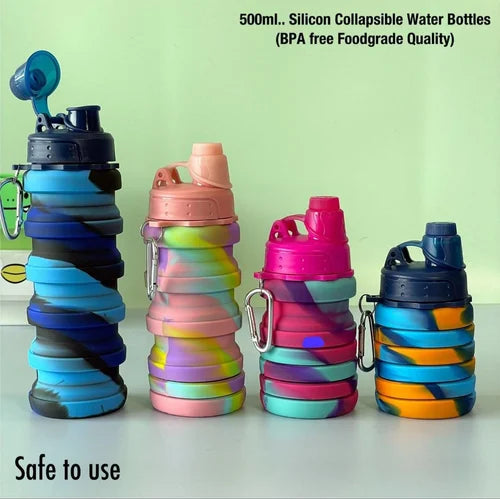 Tie Dye Expanding  Silicone Water Bottle