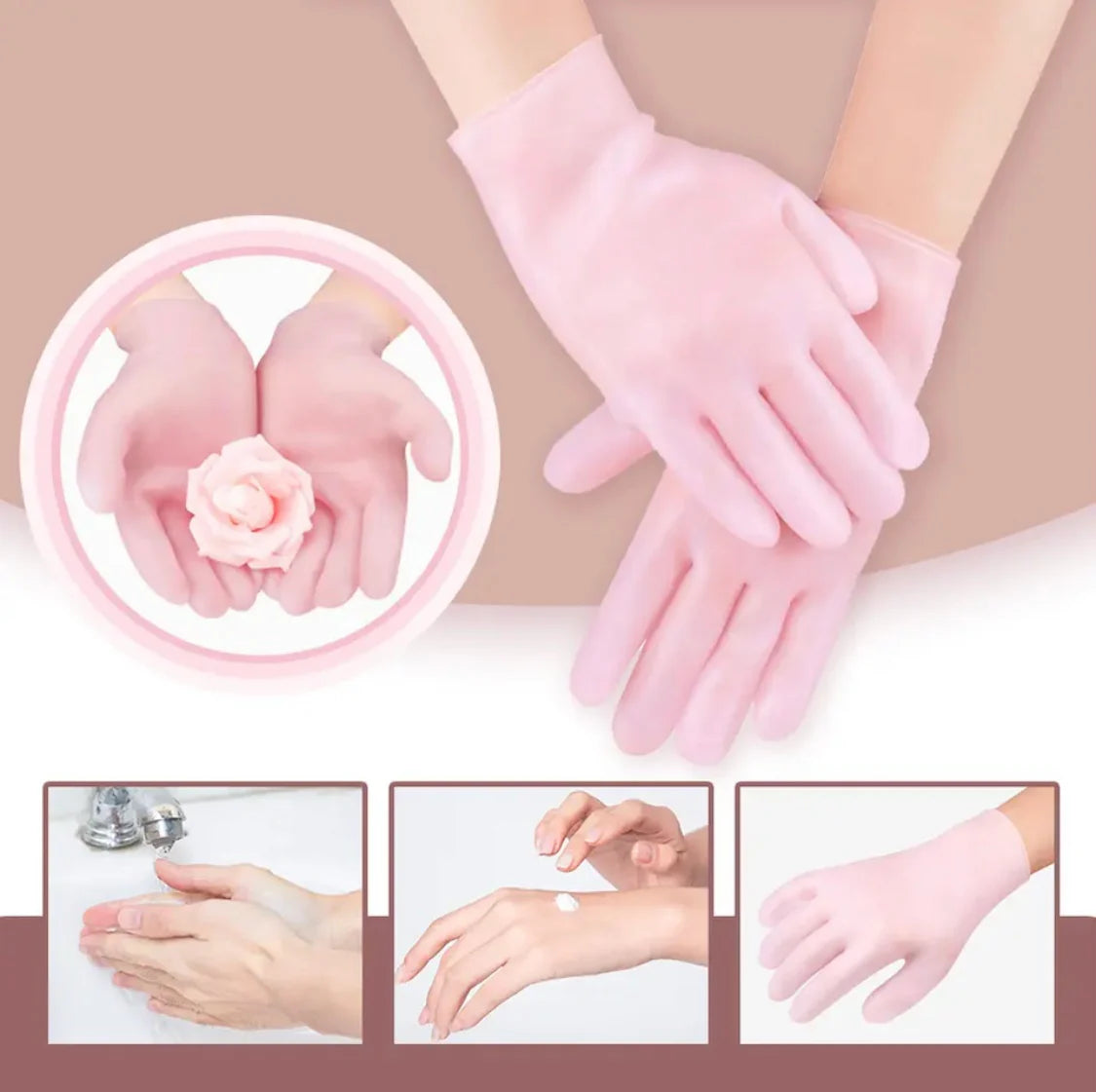 Silicone Moisturizing Hand Gloves for Dry Cracked Skin