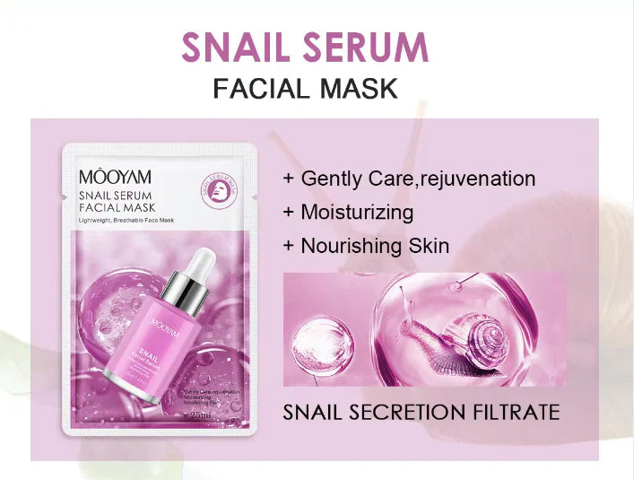 Snail Serum facial mask(pack of 5)