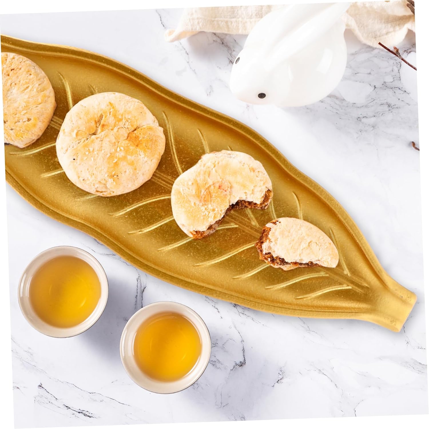 Handmade Natural Wooden Tray  Leaf Design