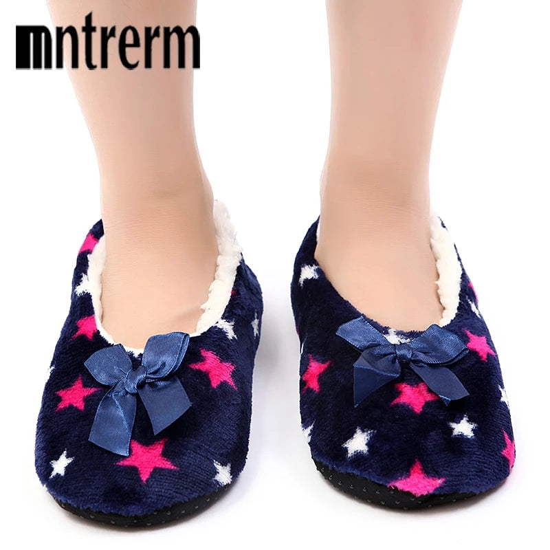 Women Winter Warm Home Slippers Cartoon Non slip Home Shoes