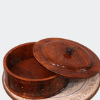 Wooden Hot Pot With Barance Work Roti_dan
