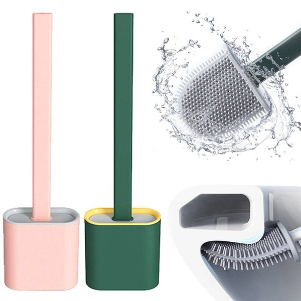 Deep-Cleaning Toilet Brush and Holder Set for Bathroom