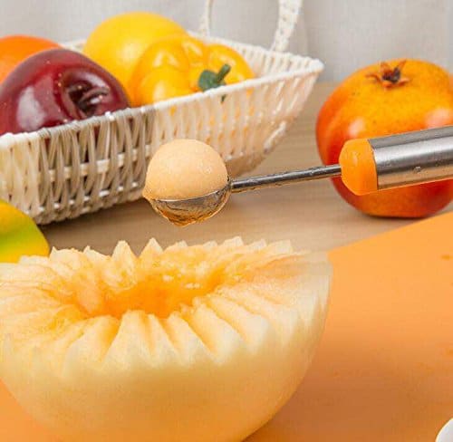 2 In 1 Melon Baller Stainless Steel Fruit Carving Knife – Slicer & Scooper