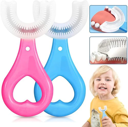 Silicone Baby U shaped Tooth Brush, Gum Protector Soft Toothbrush