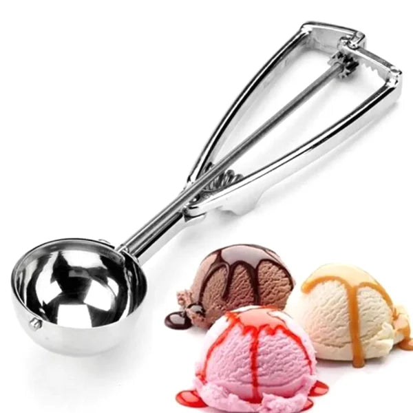 Ice Cream Scoop Spoon Stainless Steel Spring Handle Kitchen Tool