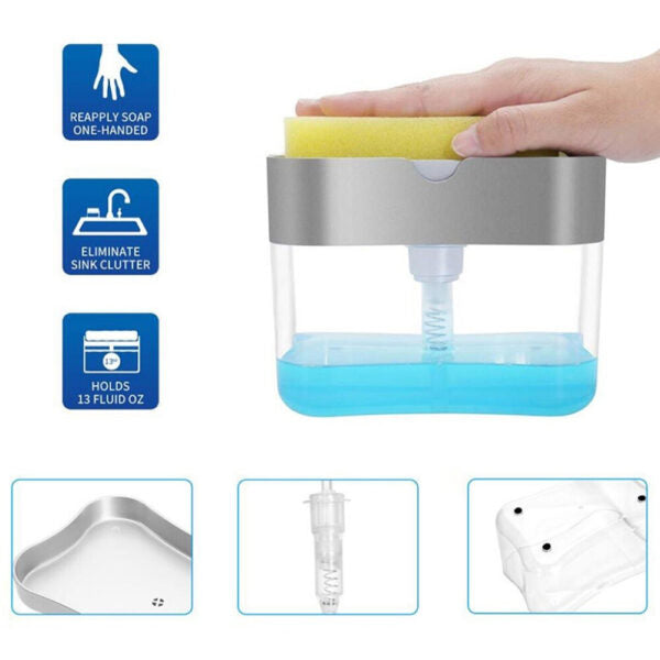 Liquid Soap Pump Dispenser Pump Plastic for Dishwasher Sponge Holder