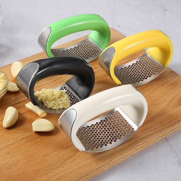 Manual Garlic Press Handheld Stainless Steel Ginger Garlic Curve Mincer Chopping