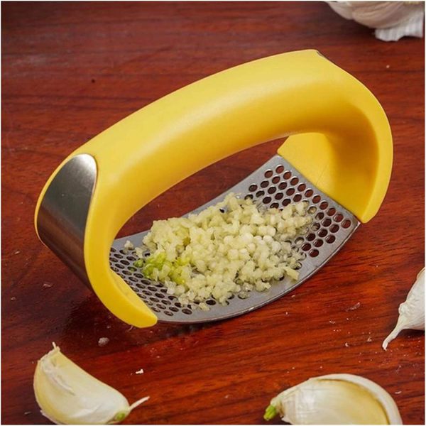 Manual Garlic Press Handheld Stainless Steel Ginger Garlic Curve Mincer Chopping