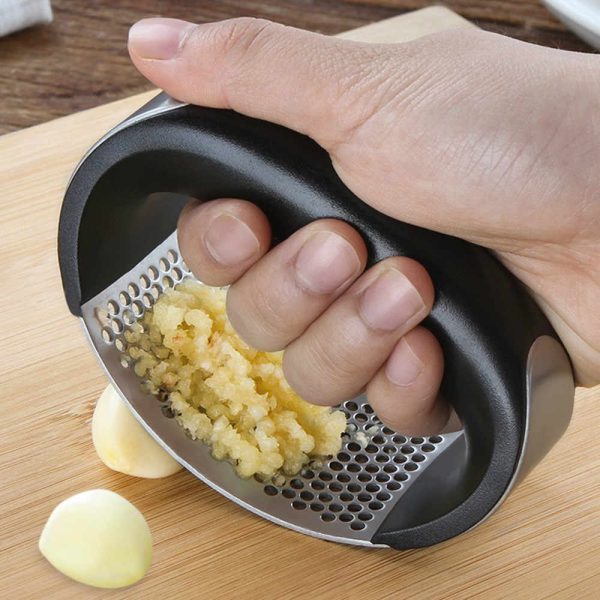 Manual Garlic Press Handheld Stainless Steel Ginger Garlic Curve Mincer Chopping