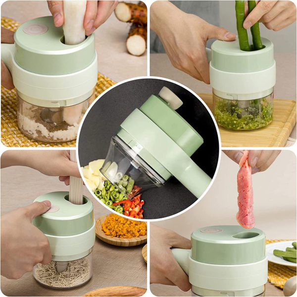 PORTABLE 4 IN 1 ELECTRIC VEGETABLE CUTTER SET (Wireless)