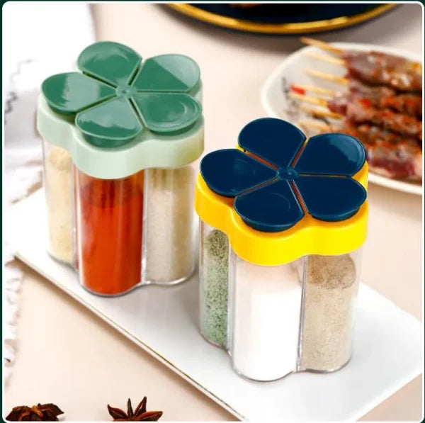 Transparent Spice Jar 5 in 1 Storage Container