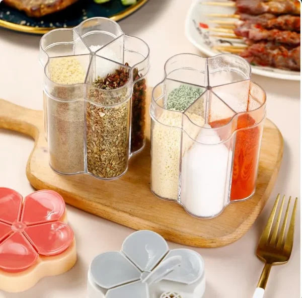 Transparent Spice Jar 5 in 1 Storage Container