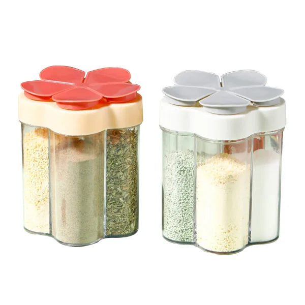 Transparent Spice Jar 5 in 1 Storage Container