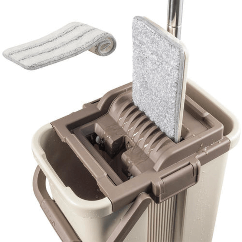 Self-Wash and Squeeze Dry Flat Mop & Bucket Kit