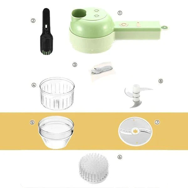 PORTABLE 4 IN 1 ELECTRIC VEGETABLE CUTTER SET (Wireless)