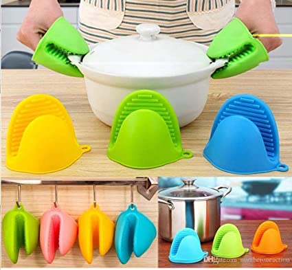 Pack Of 2 Silicone Heat Resistant Pinch Mitts, Cooking Pinch Grips, Pot Holder