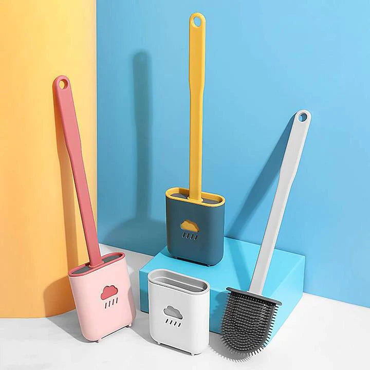 Deep-Cleaning Toilet Brush and Holder Set for Bathroom